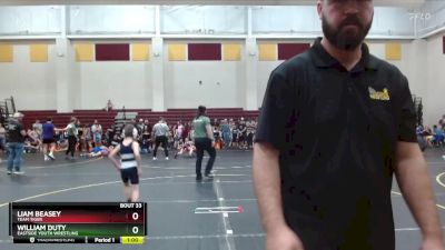 62 lbs Quarterfinal - William Duty, Eastside Youth Wrestling vs Liam Beasey, Team Tiger