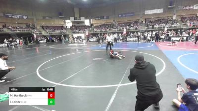 46 lbs Quarterfinal - Matthew Hartbeck, Pikes Peak Warriors vs Isaiah Lopez, Black Fox Wrestling Academy