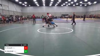 75 lbs Quarterfinal - Kellan Crowell, Apex Wrestling School vs Mikeil Marshall, Avengers Wrestling