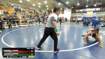 150 lbs Cons. Round 4 - Maxwell Hoang, Garden Grove vs Anthony Manno, Newport Harbor