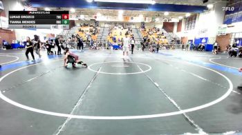 66-70 lbs Round 2 - Lukas Orozco, Threshold Wrestling Club vs Tianna Mendes, Ridgecrest Wrestling Club
