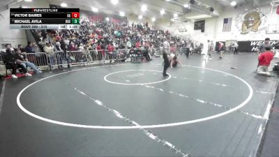 215 lbs Champ. Round 2 - Michael Avila, Rosemead vs Victor Baires, Garden Grove