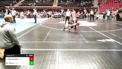 85 lbs Consi Of 4 - Jack Stonecipher, Black Fox Wrestling Club vs Maximus Carter, R.A.W.