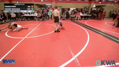 80 lbs Semifinal - Creede Prier, Vian Wrestling Club vs Vincent Gustason, Team Tulsa Wrestling Club