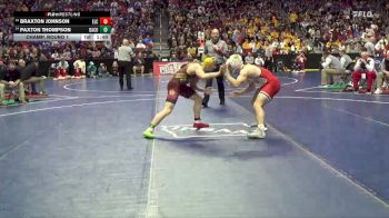 2A-144 lbs Champ. Round 1 - Braxton Johnson, Estherville Lincoln Central vs Paxton Thompson, Davis County