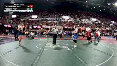 A - 175 lbs Champ. Round 1 - Tucker Gonzales, Columbia Falls vs Deegan Tvedt, Custer Co. (Miles City)