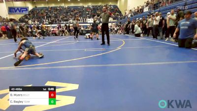 43-46 lbs Rr Rnd 3 - Baylor Myers, Bridge Creek Youth Wrestling vs Cove Bagley, Team Guthrie Wrestling