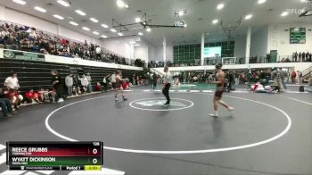 126 lbs Champ. Round 2 - Wyatt Dickinson, Worland vs Reece Grubbs, Torrington