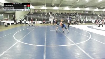 157 lbs Quarters - Allen Diaz, Kearney MatCats Wrestling Club vs Vedwin Nivas, Blairstown Wrestling Club