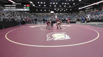 120 lbs Champ. Round 1 - Kenlee Vehige, Hays Hs vs Crystal Lopez, Bonner Springs HS