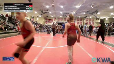 75 lbs Consi Of 4 - Lincoln Lamho, Wagoner Takedown Club vs Braxton Lemmons, Barnsdall Youth Wrestling