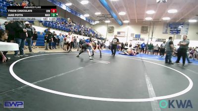 76 lbs Rr Rnd 5 - Tyson Chuculate, Coweta Tiger Wrestling vs Jake Potts, Wagoner Takedown Club