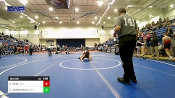 140 lbs 5th Place - Caleb Felts, Fort Gibson Youth Wrestling vs Cooper Leatherman, Hilldale Youth Wrestling Club