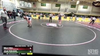 160-170 lbs Quarterfinal - Bella Wall, Central Florida Wrestling vs Kolbi McElwain, Dickinson Wrestling Club