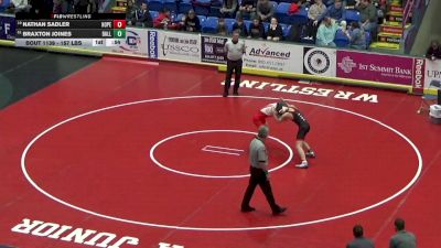 157 lbs Consi Of 32 #1 - Nathan Sadler, Hopewell vs Braxton Joines, Dallastown