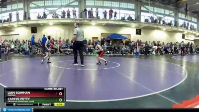 67 lbs Champ. Round 1 - Carter Petty, Franklin Wrestling Club vs Liam Bowman, Indiana