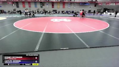 117 A 1st Place Match - Caitlyn Jackson, Lindenwood University vs Sydney Petzinger, North Central (IL)