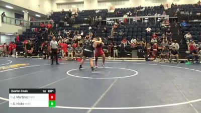 285 lbs Quarterfinal - Javier Martinez, Fresno City vs Garret Hicks, Modesto