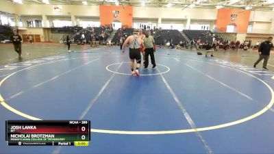 285 lbs Quarterfinal - Josh Lanka, RIT vs Nicholai Brotzman, Pennsylvania College Of Technology