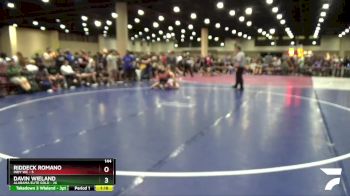 144 lbs Round 2 (6 Team) - Davin Wieland, Alabama Elite Gold vs Riddeck Romano, Indy WC