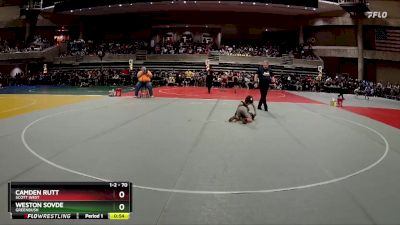 70 lbs Champ. Round 1 - Weston Sovde, Greenbush vs Camden Rutt, Scott West