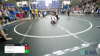 43 lbs Quarterfinal - Harley Howell, Henryetta Knights Wrestling Club vs Rhiller Ellison, El Reno Wrestling Club