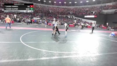 100 lbs Cons. Round 2 - Chase Clapier, Oak Creek Attack Wrestling Club vs Caden Farrell, Waupun Youth Wrestling