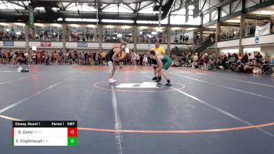 148-154 lbs Champ. Round 1 - Evan Carel, West Hancock Titans vs Evan Englehaupt, Dubuque RTC