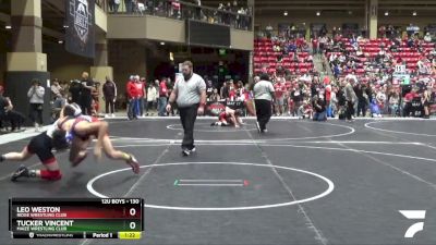 130 lbs Champ. Round 2 - Leo Weston, Ridge Wrestling Club vs Tucker Vincent, Maize Wrestling Club