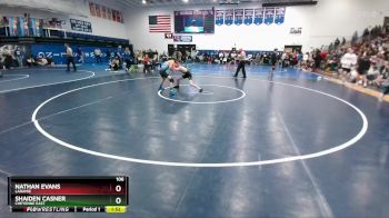 106 lbs Semifinal - Shaiden Casner, Cheyenne East vs Nathan Evans, Laramie