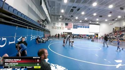 43 lbs Champ. Round 1 - Roy Dschaak, Cowboy Kids WC vs Lincoln Temple, Natrona Colts WC