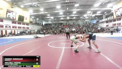144 lbs Champ. Round 2 - Johnny Gonzalez, Pinnacle vs Mitchell Monte, Casteel High School