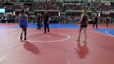 109 lbs Quarterfinal - Sophia Garza, Scrap Yard Garage vs Peytn Morel, Choteau Wrestling