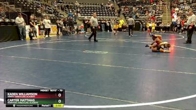 70 lbs Semifinal - Kaden Williamson, Sebolt Wrestling Academy vs Carter Matthias, Nebraska Wrestling Academy