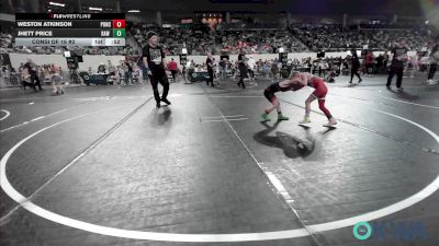 43 lbs Consi Of 16 #2 - Weston Atkinson, Ponca City Wildcat Wrestling vs Jhett Price, Raw Wrestling Club