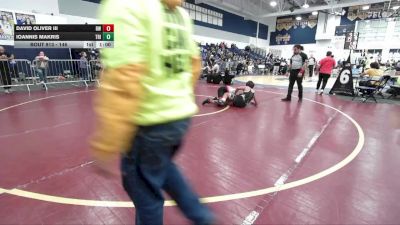 146 lbs Cons. Round 3 - David Oliver Iii, Reign WC vs Ioannis Makris, San Clemente Youth Wrestling