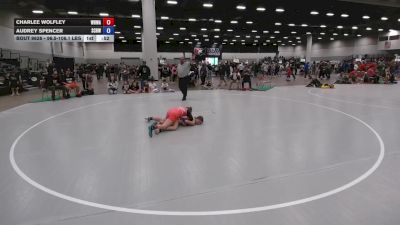 96.5-106.1 lbs Cons. Sub-semis - Audrey Spencer, Steel City Reloaded Wrestling Club vs Charlee Wolfley, White Buffalo Wrestling Academy