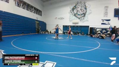 145 lbs Cons. Round 2 - Jake Raffensperger, Eastside United Wrestling Club vs Randon Wegner, North Big Horn Rams Wrestling