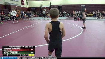 SPW-13 lbs Quarterfinal - Preston Yonkovic, Jesup Mat Club vs Wyatt Peterson, Eastern Iowa Wrestling Club