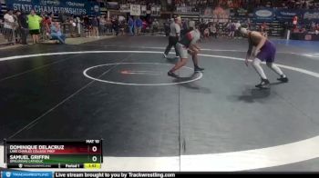 D 3 215 lbs Champ. Round 1 - Samuel Griffin, Opelousas Catholic vs Dominique Delacruz, Lake Charles College Prep