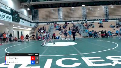 95 lbs Round 3 (6 Team) - LUKE WEAVER, CENTRAL INDIANA ACADEMY OF WRESTLING vs BEN MILLS, WARRIOR RTC