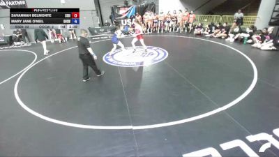 125 lbs Savannah Belmonte, SDIKWA - San Diego-Imperial Kids Wrestling Association vs Mary Jane O'Neil, OCWA - Orange County Wrestling Association