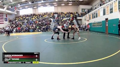 120 lbs Champ. Round 1 - Aaron Workinger, NORTHWEST vs Prajit Tamang, BRUSH