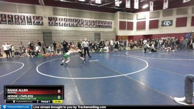 52 lbs Quarterfinal - Hodge Loveless, Payson Lion Wrestling Club vs Range Allen, Wasatch