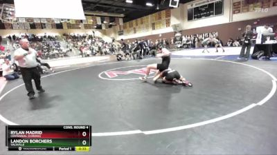 120 lbs Cons. Round 4 - Rylan Madrid, Centennial (Corona) vs Landon Borchers, Vacaville