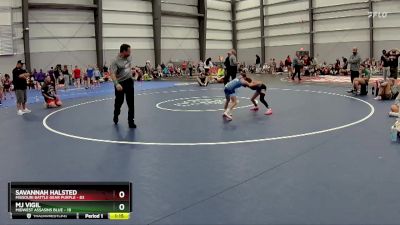 58 lbs Semis - R1 Wb - MJ Vigil, Midwest Assasins Blue vs Savannah Halsted, Missouri Battle Gear Purple