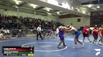 220 lbs Quarterfinal - Louie Aguilar, El Rancho vs Nikolaus Macias, Diamond Bar