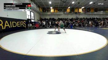 190 lbs Champ. Round 1 - Jonathan Corona, Santa Barbara vs Jasper Lewis, Santa Ana