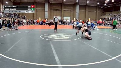 215 lbs Cons. Round 4 - Wyatt Carroll, Thompson vs Kade Krause, Dowling Catholic