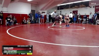 120 lbs Cons. Round 3 - Colt McCaffrey, Shenandoah High School vs Isakai Gard, Blue River Valley